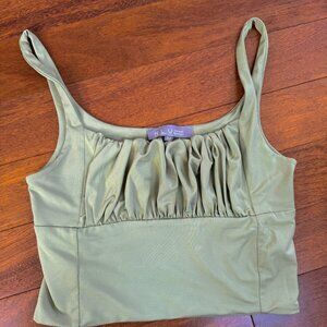 green/olive crop top